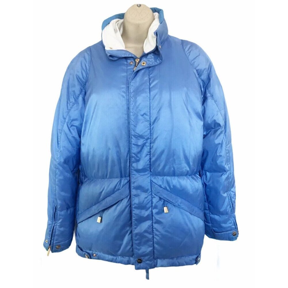 Vtg Ralph Lauren Sport Woman's Sz Small Powder Blue Puffer Ski Jacket Designer